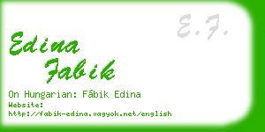 edina fabik business card